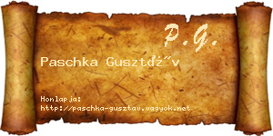 Paschka Gusztáv névjegykártya